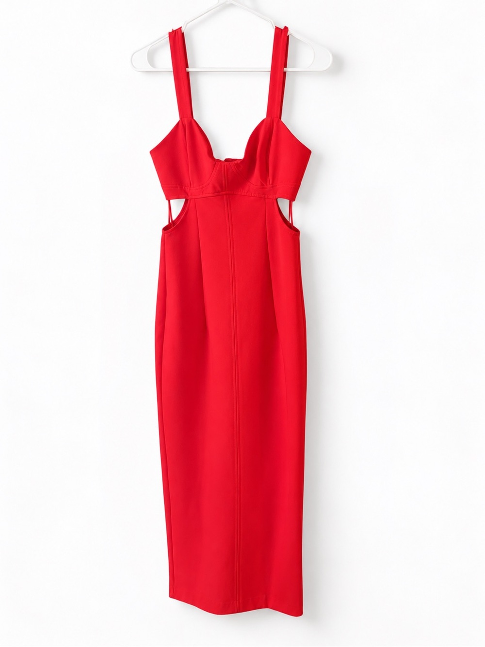 Zara Red Cutout Midi Dress